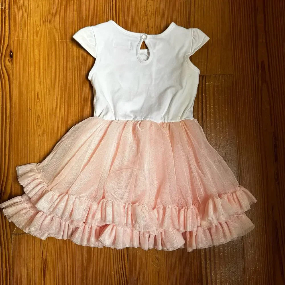 Bunny‎ teacup embroidered midi tiered tutu tank dress SIZE 6-9M